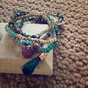 Beaded set if bracelets